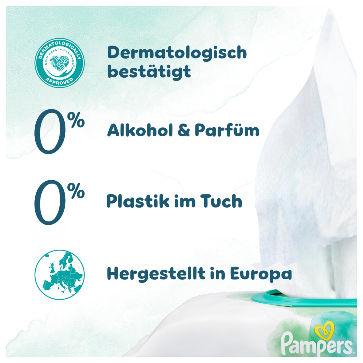 Detalle 2 de Pampers Harmonie Aqua Feuchttücher 1152 Stück 🧻