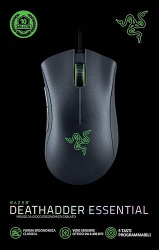 Thumbnail 5 de Razer DeathAdder Essential (2021) – Mouse da gioco cablato con sensore ottico 6400 DPI, 5 pulsanti programmabili, ergonomico