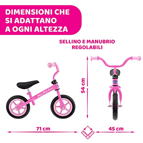Detalle de Chicco Pink Arrow Balance Bike: bici senza pedali per l'equilibrio, regolabile e leggera