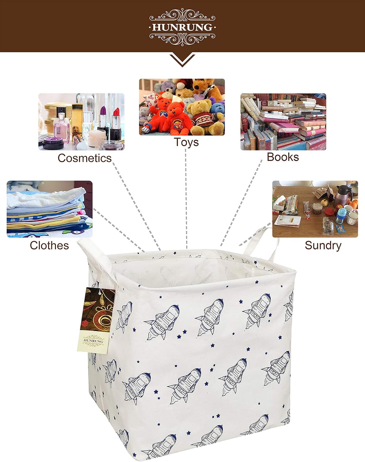Detalle de Foldable Storage Bin, 12.6-Inch Cube