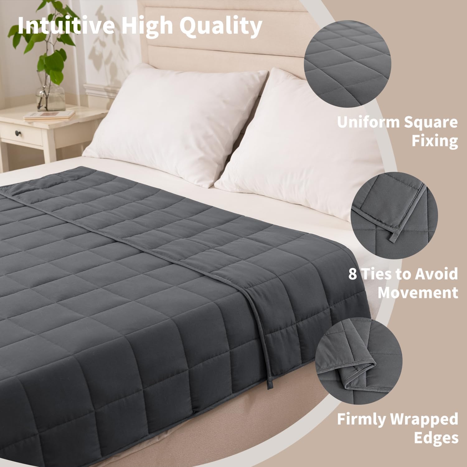 Thumbnail 1 de Good Nite Couverture lestée adulte grise 6 kg, 125 x 180 cm