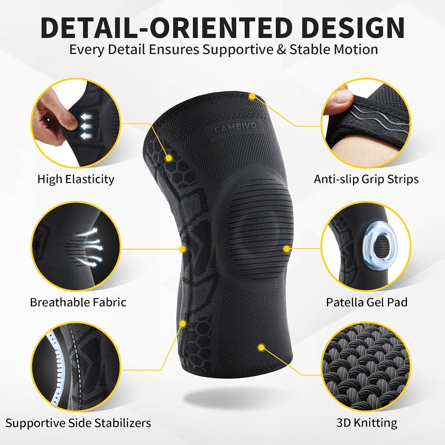 Detalle 1 de CAMBIVO Kniebandage 2er Set mit Gel Pads