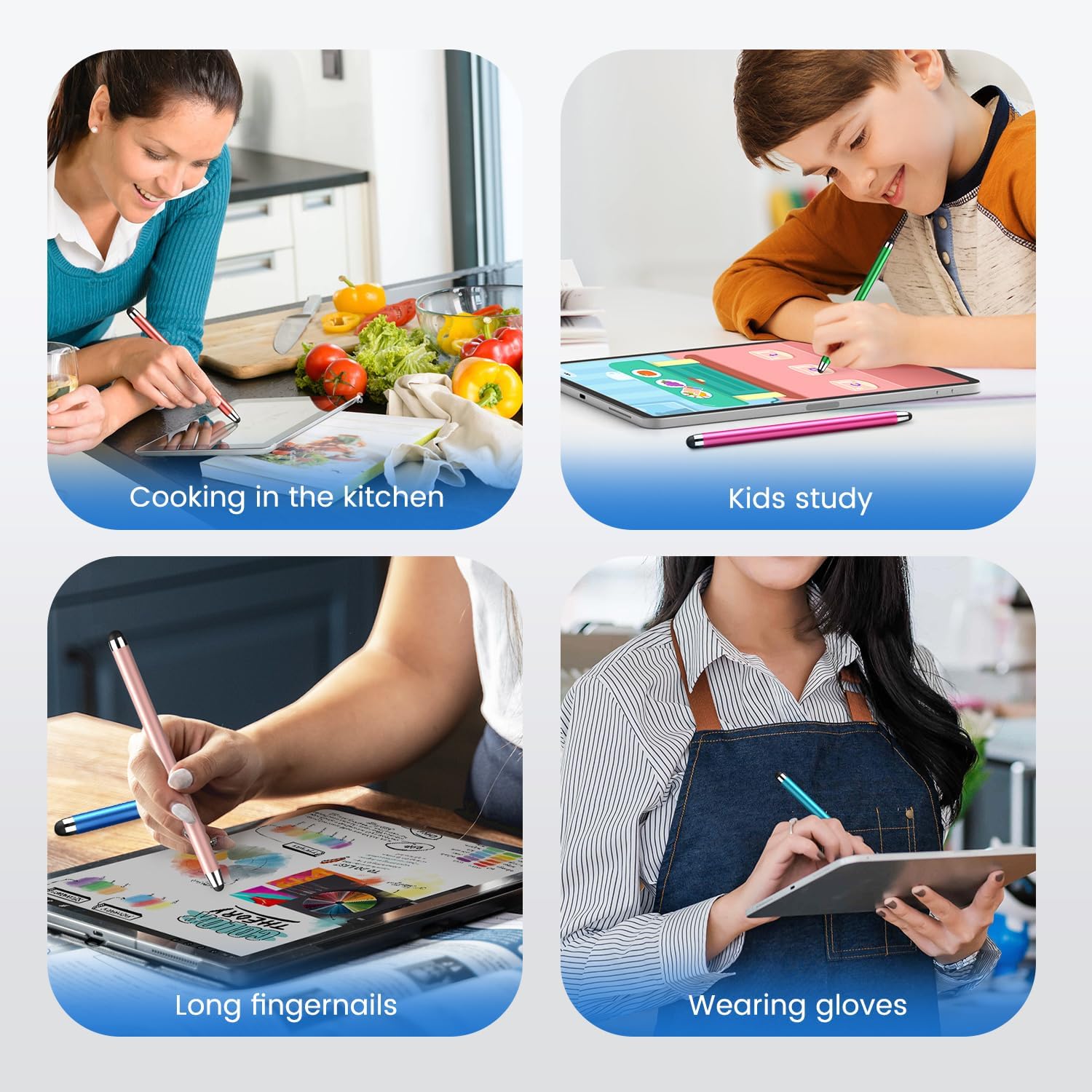 Detalle de Touchscreen Switch Stift – 10er-Pack 2-in-1 Stylus mit 20 Ersatzspitzen, kompatibel mit Switch, Android, iOS, Microsoft, Samsung und iPad