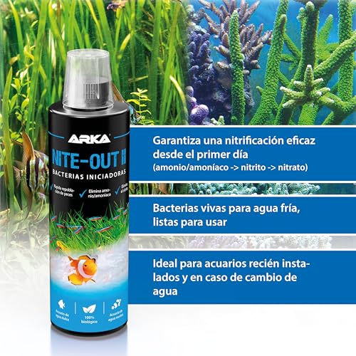 Detalle 2 de ARKA Nite-out II 236 ml — Bacterias iniciadoras para acuarios 🐠
