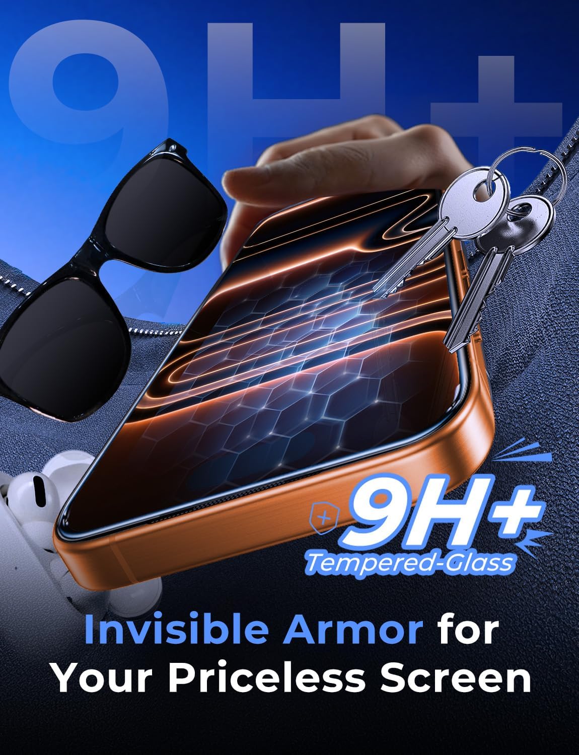 Detalle 2 de MAGIC JOHN iPhone 17 Pro Max screen protector 6.9"
