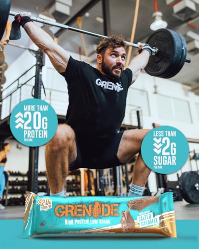 Detalle de Grenade Chocolate Chip Salted Caramel Protein Bars, 12 x 60 g — A practical high-protein snack for busy days