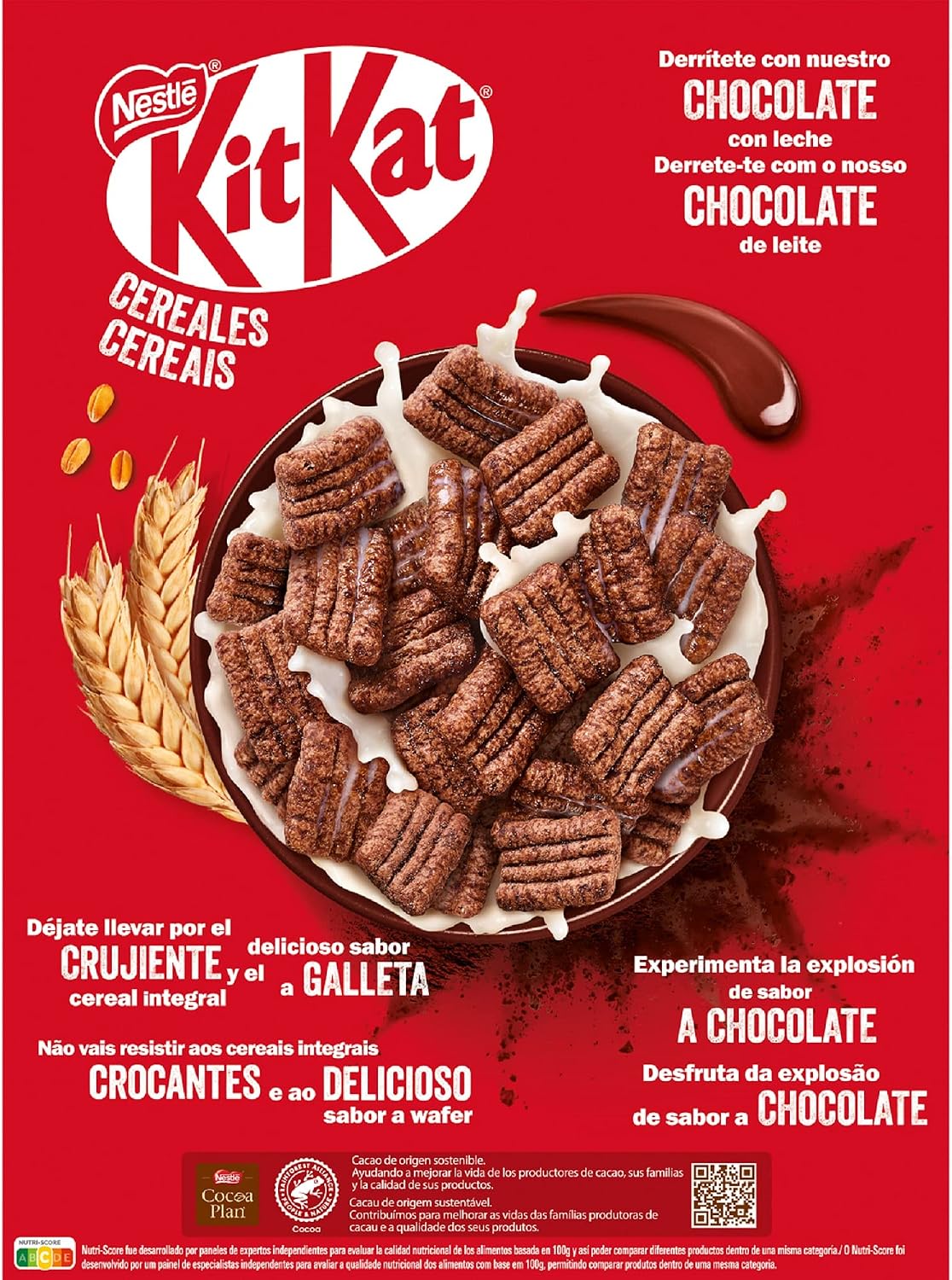 Detalle 2 de Nestlé KitKat Cereales de Trigo y Maíz 🍫 7x330g