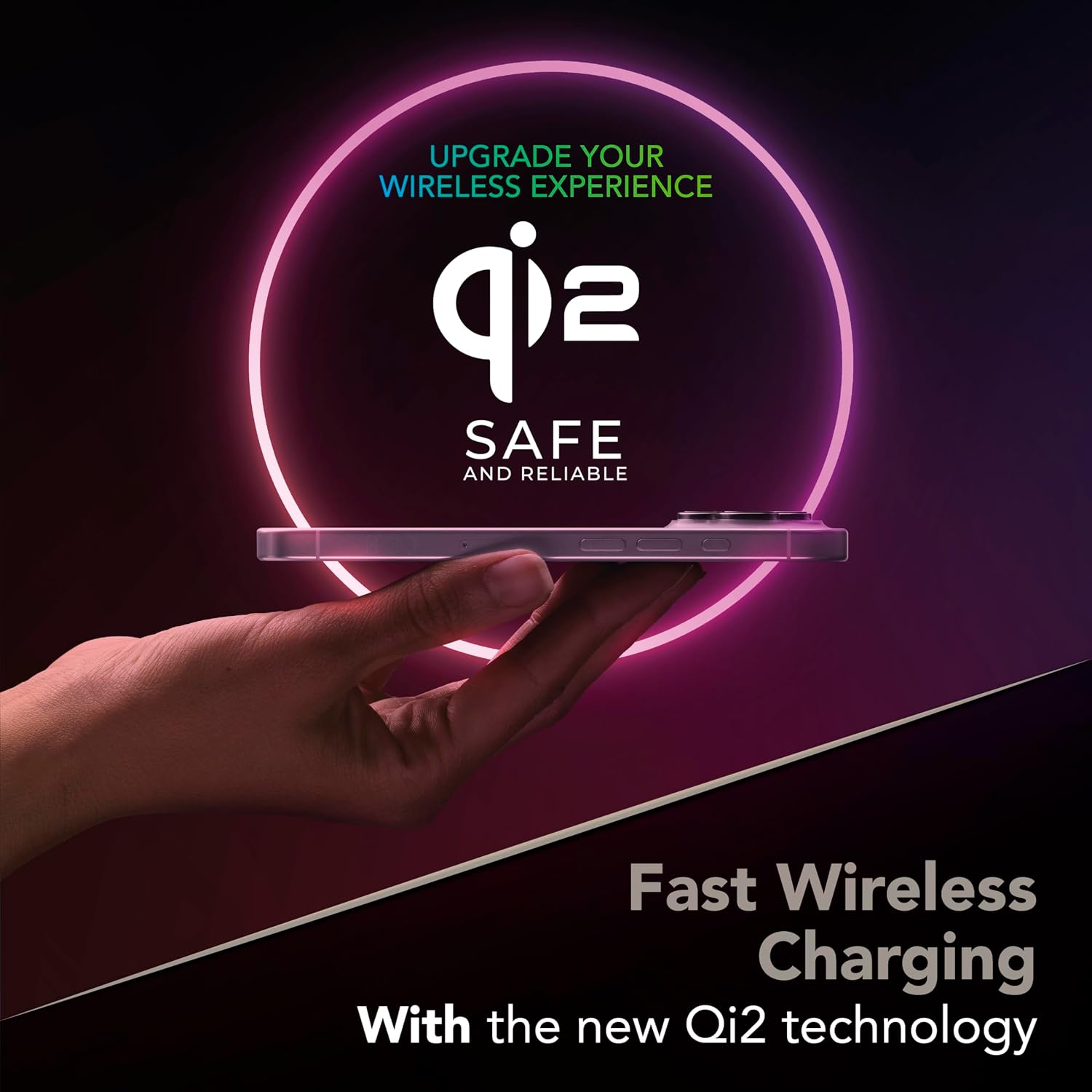 Detalle de Cellularline Power Bank 5 000 mAh Qi2 15W avec Support Intégré et USB-C 20W – Soft-Touch, Mag Stand, Noir