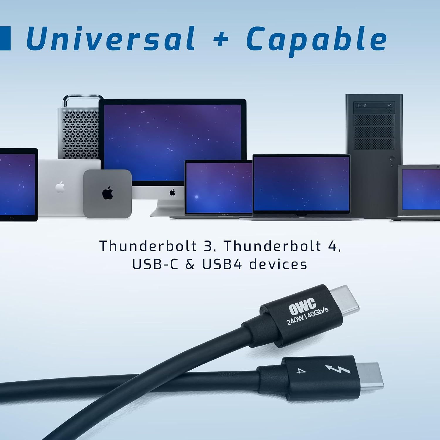 Detalle de OWC Thunderbolt 4 cable 40Gbps, 0.7m