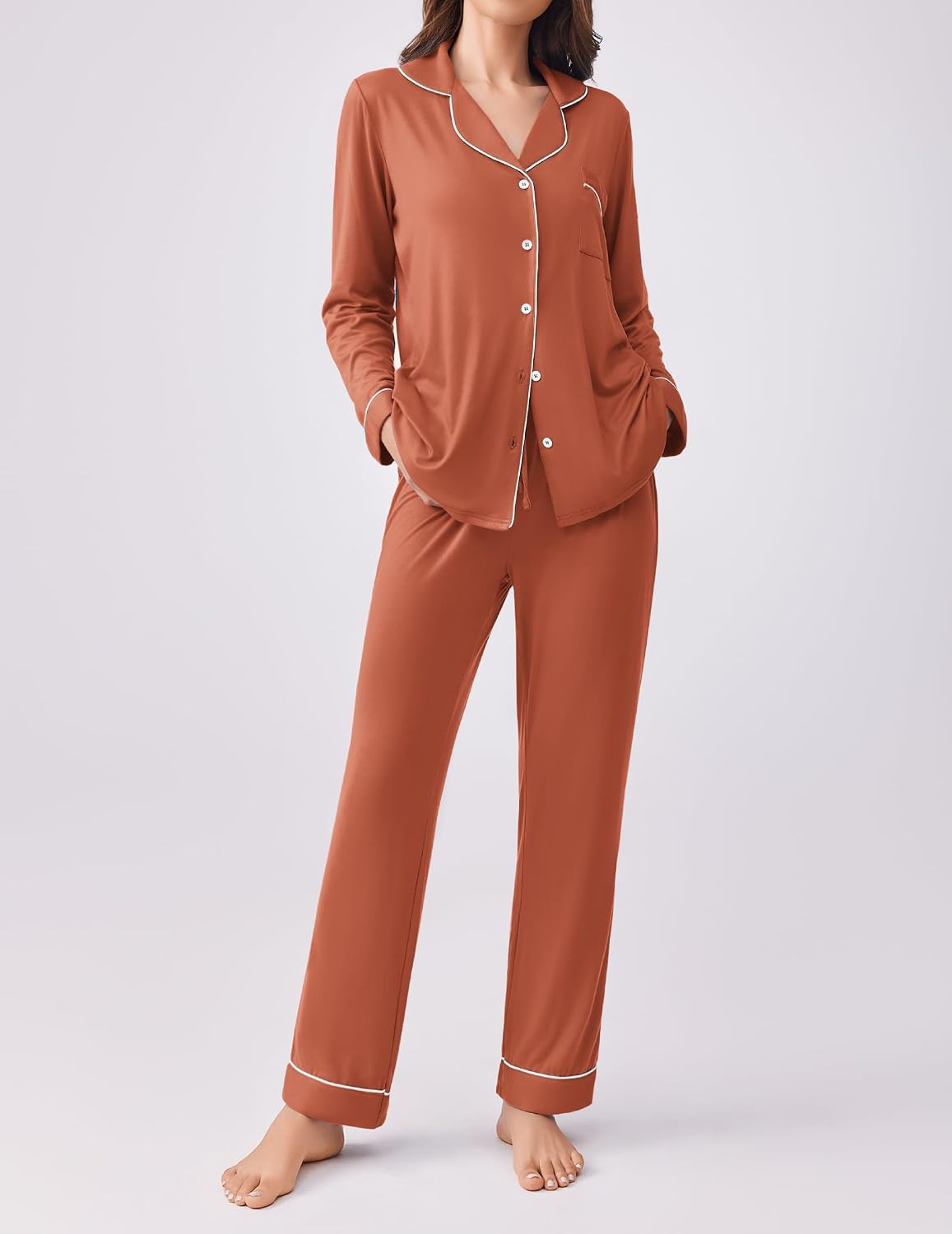 Detalle de Ekouaer Women's Pajama Set, Rayon