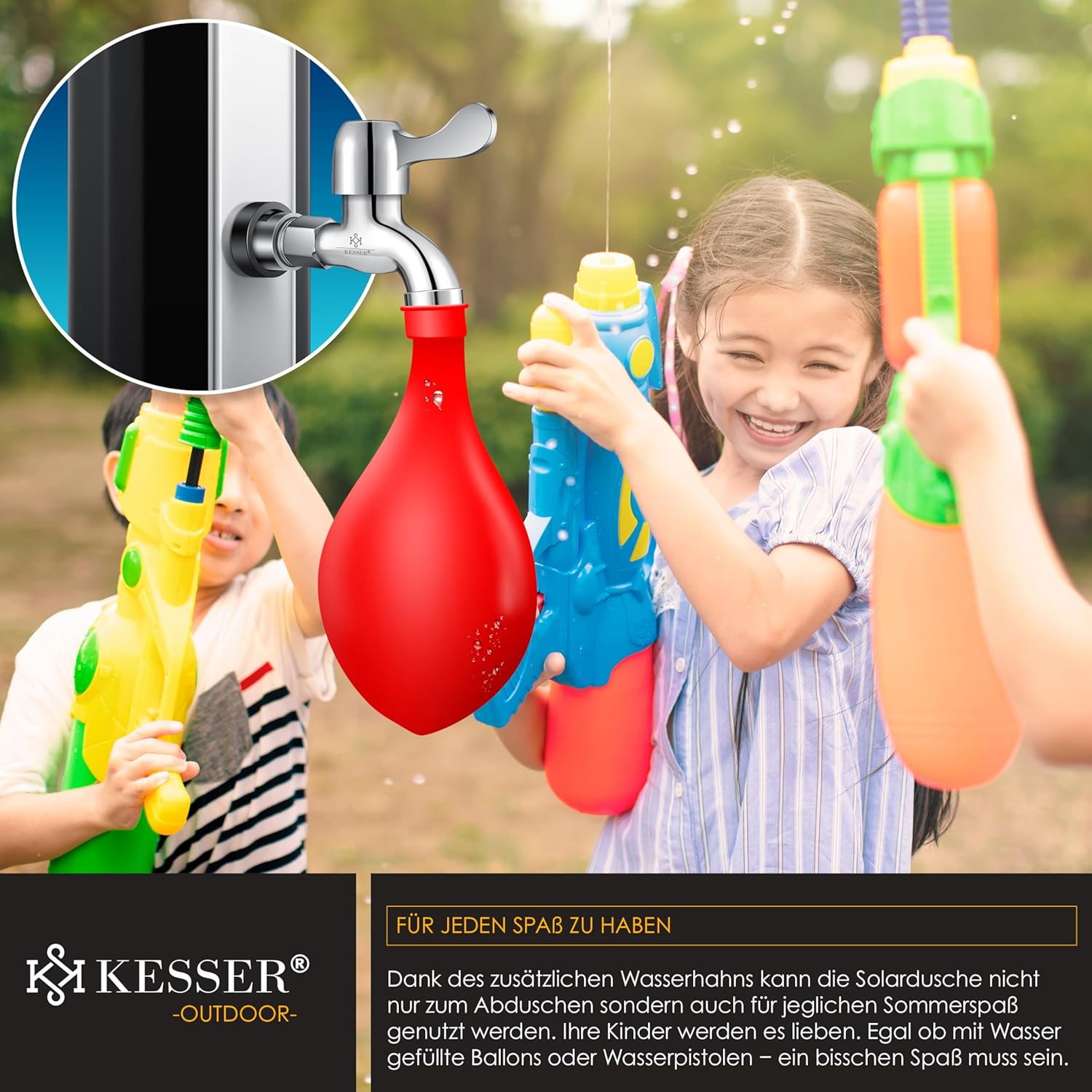 Thumbnail 5 de KESSER Solardusche 40L Gartendusche – Solarwärem Wassersprudler für Garten, Pool und Camping