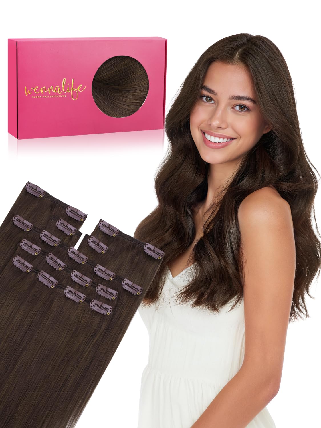 Detalle de WENNALIFE Clip-in Echthaar Extensions 50 g