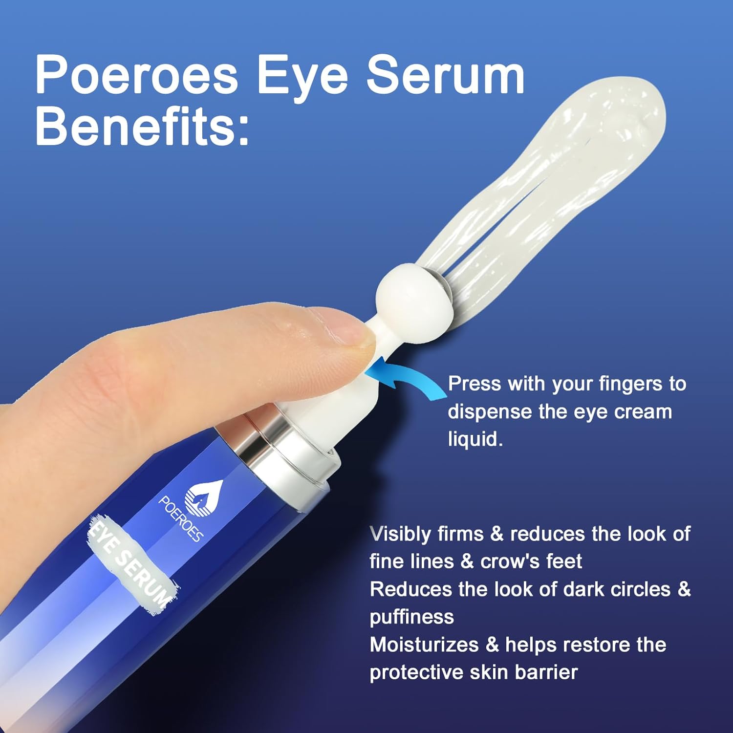 Detalle de Eye Serum with 8% Caffeine, 8% Retinol, Hyaluronic Acid & 360° Roller Massage Ball (0.5 fl. oz)