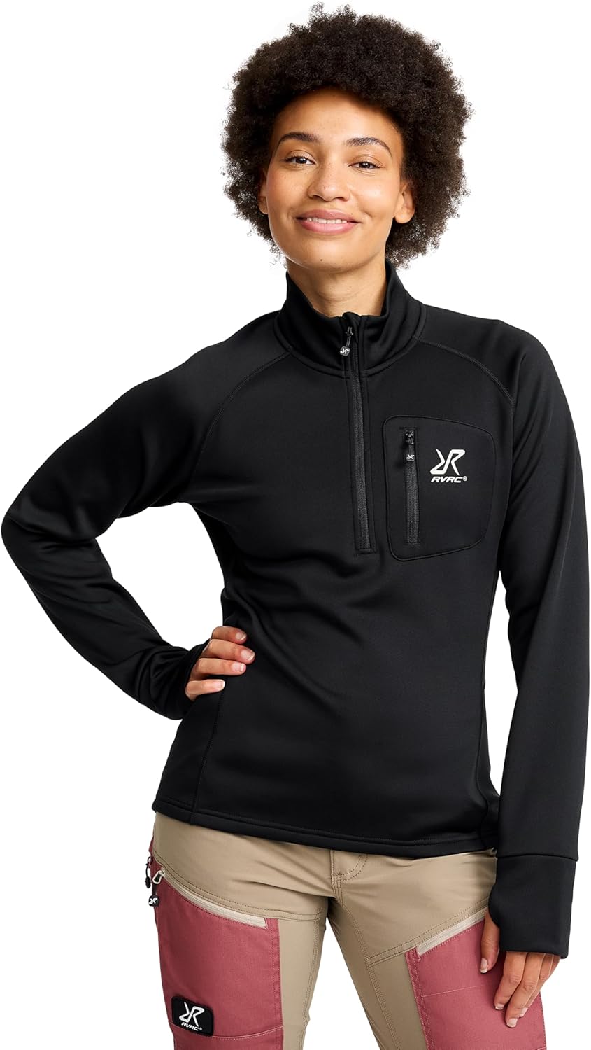 Thumbnail 5 de RevolutionRace Evolution Half-Zip Stretch Fleece da donna: pile elastico con mezza zip