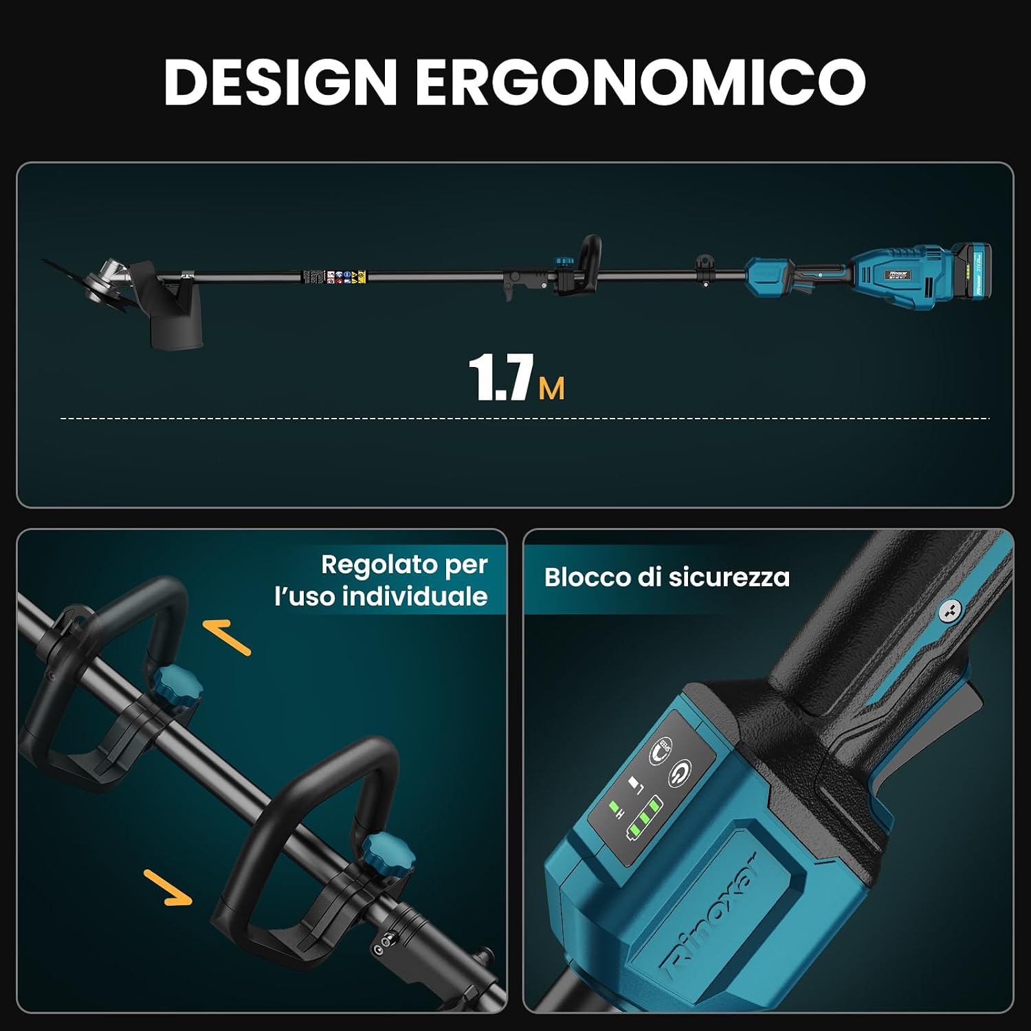 Thumbnail 6 de Decespugliatore a Batteria 26 cm con Motore Anteriore Brushless + 2 Batterie 18V 5200 mAh