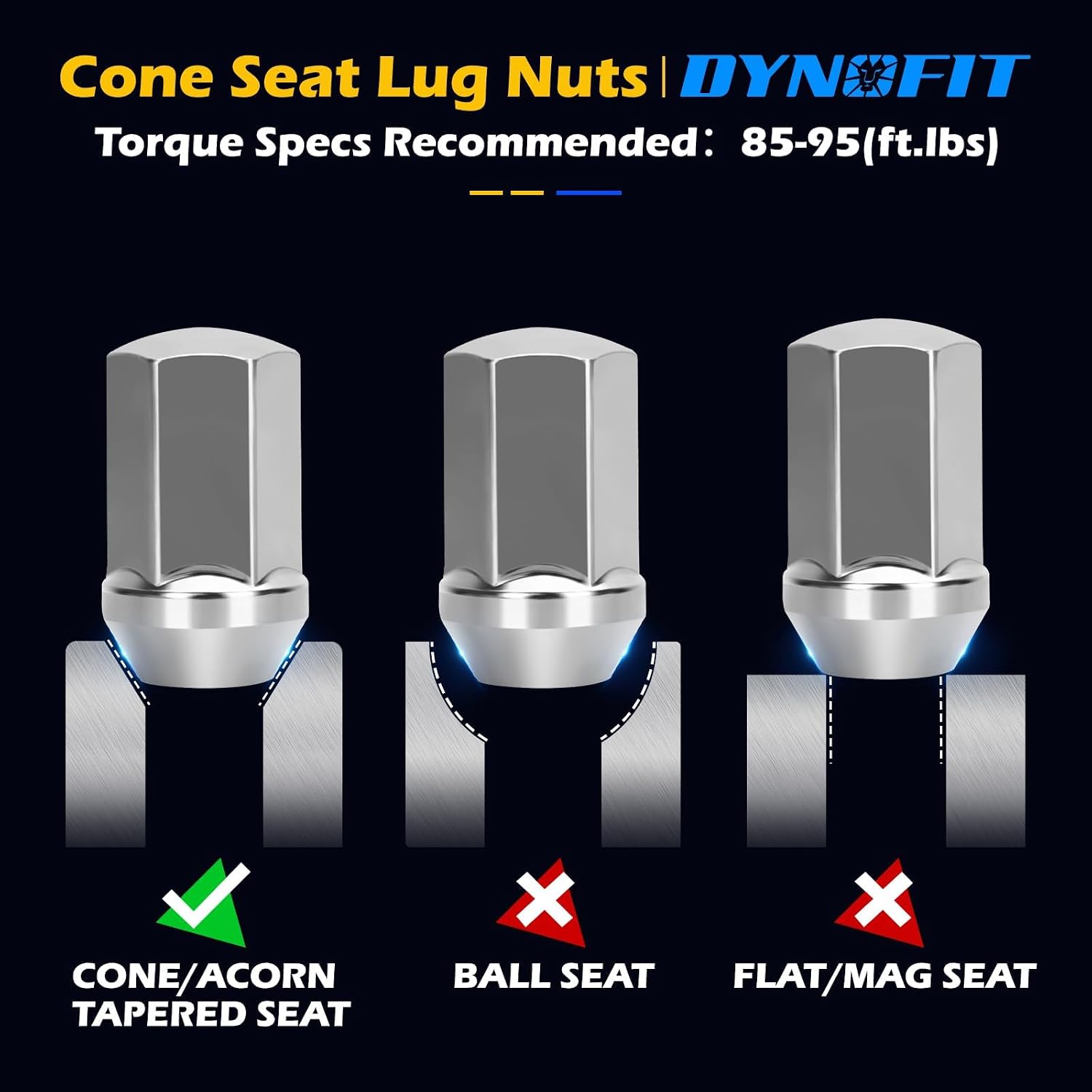 Thumbnail 5 de dynofit 24pcs M14-1.5 OEM Lug Nuts 45mm height 🔩