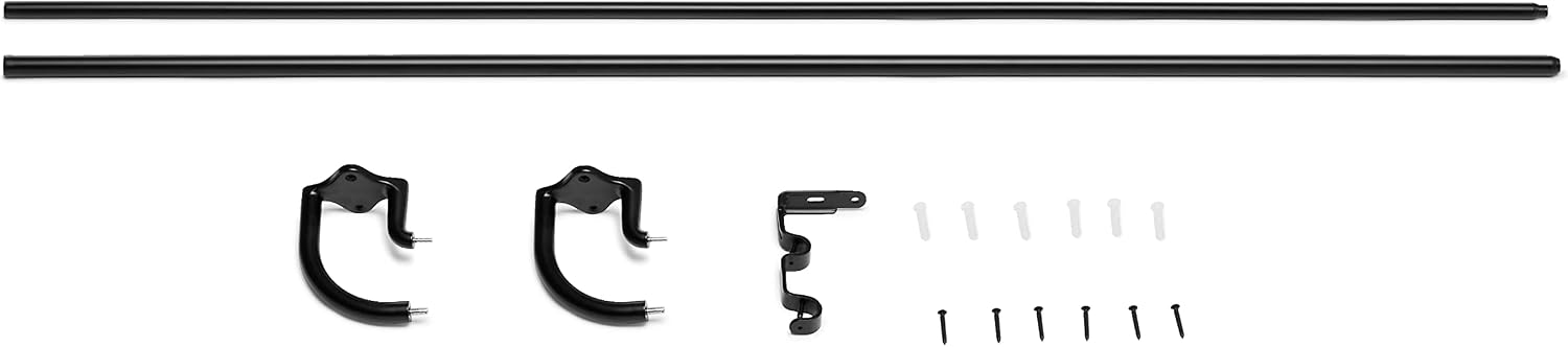 Detalle de Amazon Basics Extendable Double Curtain Pole 122–224 cm 🪟