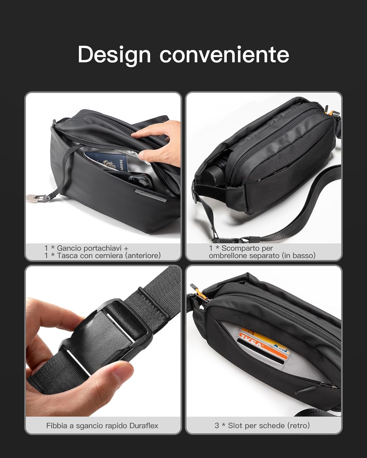 Thumbnail 3 de Inateck Sling Bag X borsa a tracolla resistente agli spruzzi