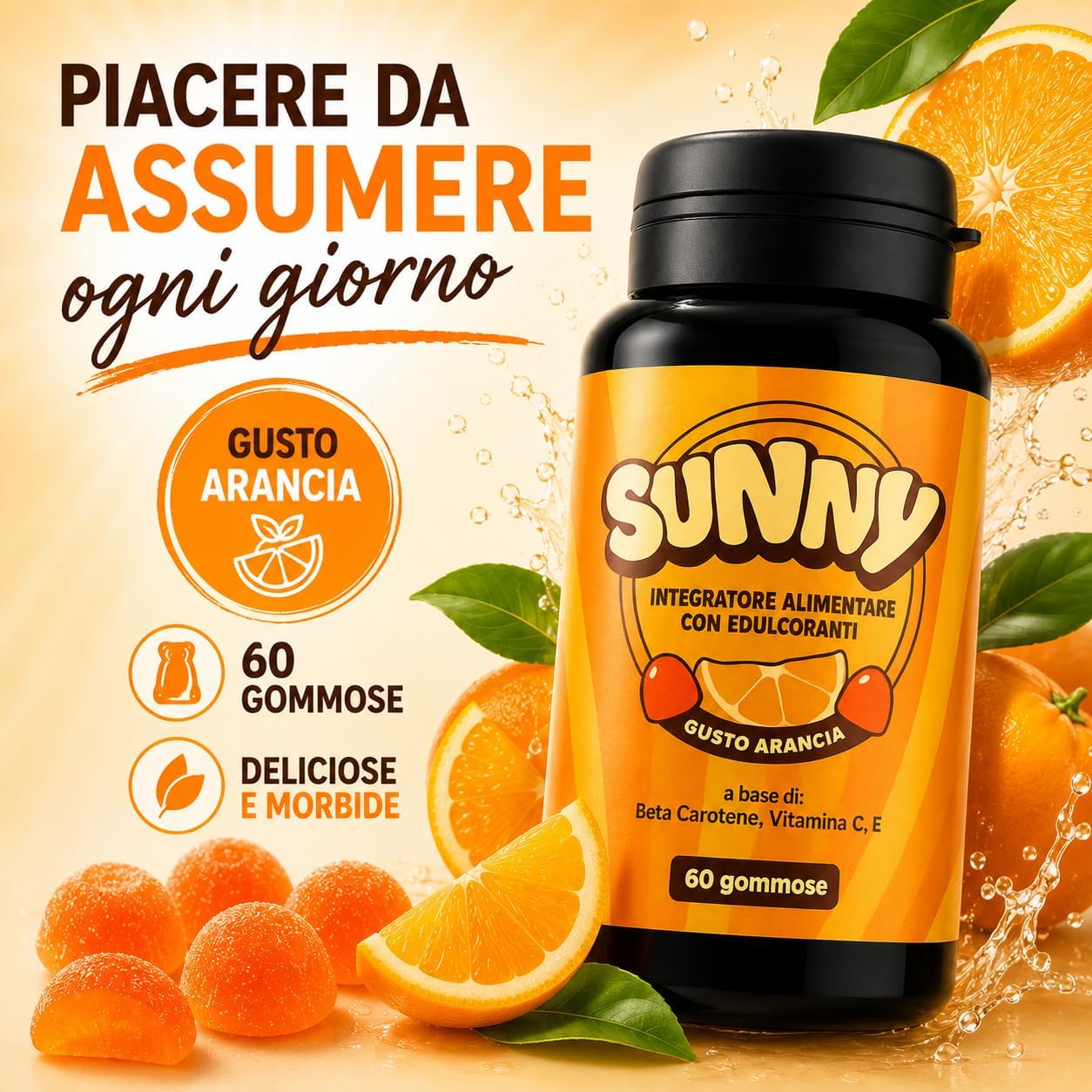 Thumbnail 5 de Sunny Integratore Abbronzatura Gommose Betacarotene, Rame e Licopene – 60pz