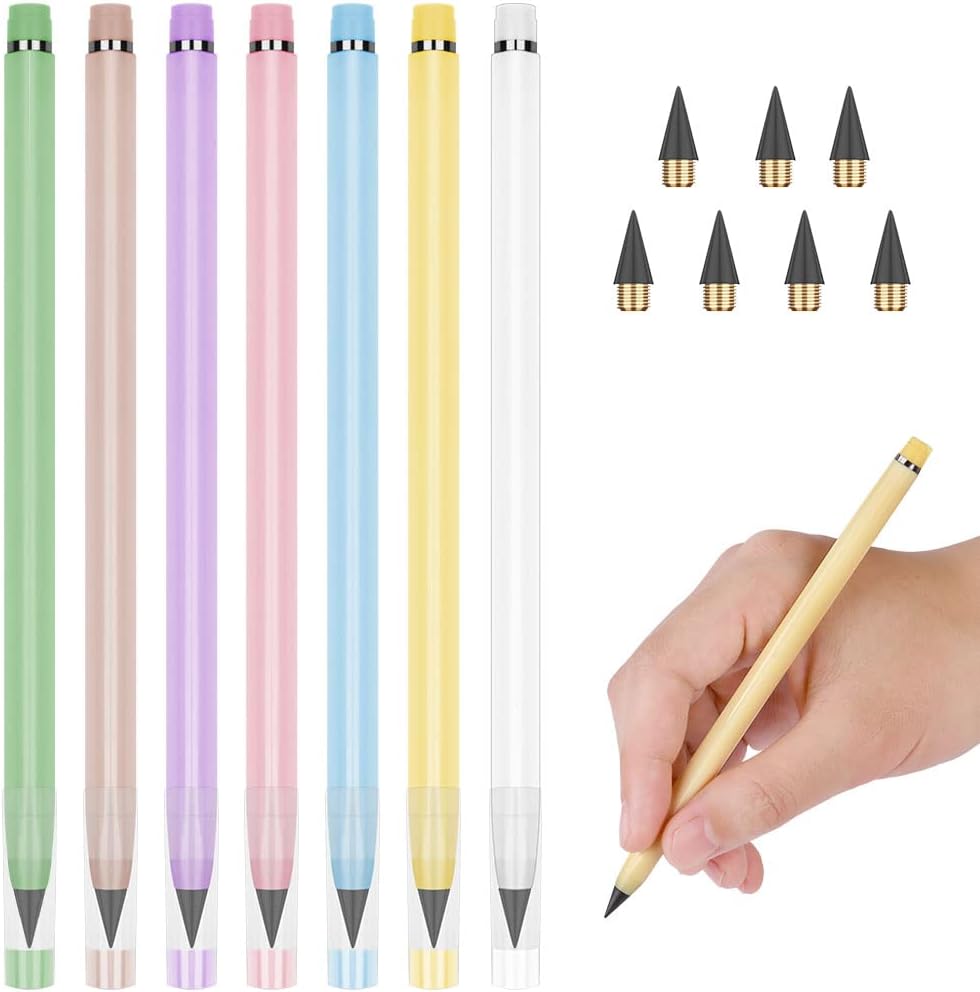 Detalle de Vicloon Inkless bläckfri evighetspenna, 7-pack med utbytbara spetsar