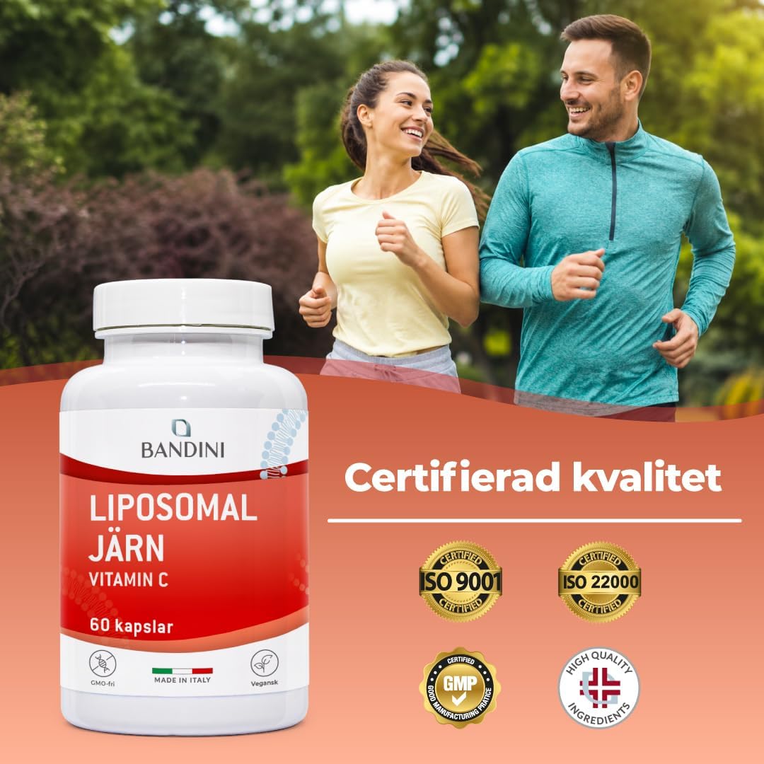 Detalle 2 de BANDINI liposomalt järntillskott 30 mg med C-, A-, B12- och B6-vitamin