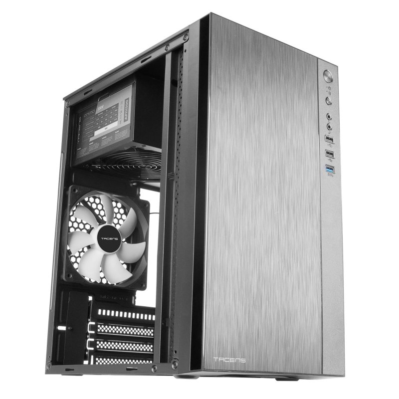 Detalle de Tacens Anima ACX500 USB 3.0 Negra + Fuente 500W: caja premium con buena refrigeración para PC compacto