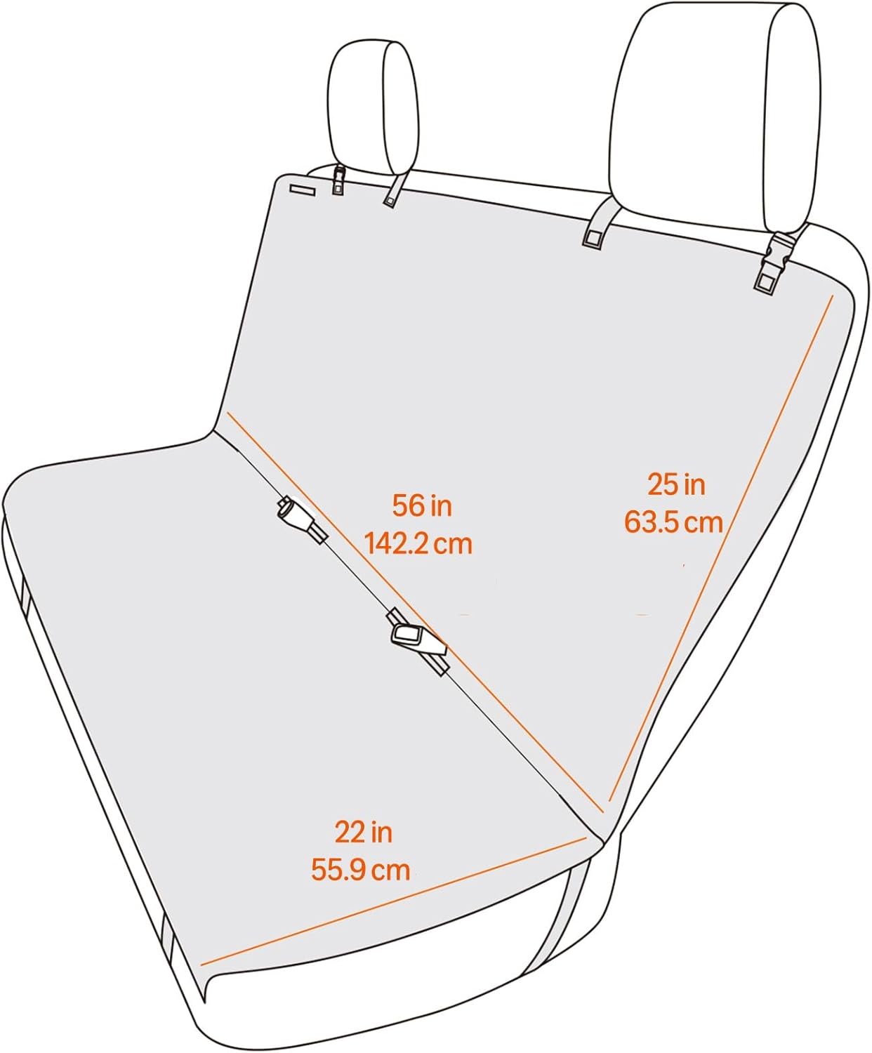 Detalle 2 de Amazon Basics Funda para Asiento de Coche para Mascotas 🐶 119x142 cm