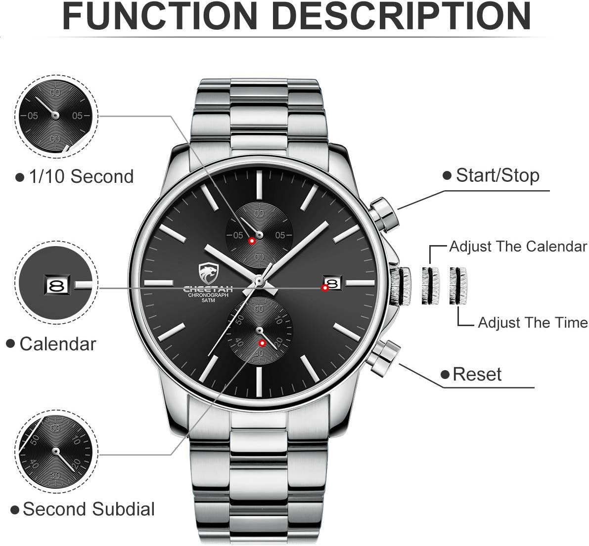 Thumbnail 2 de Herrenuhr Chronograph Edelstahl