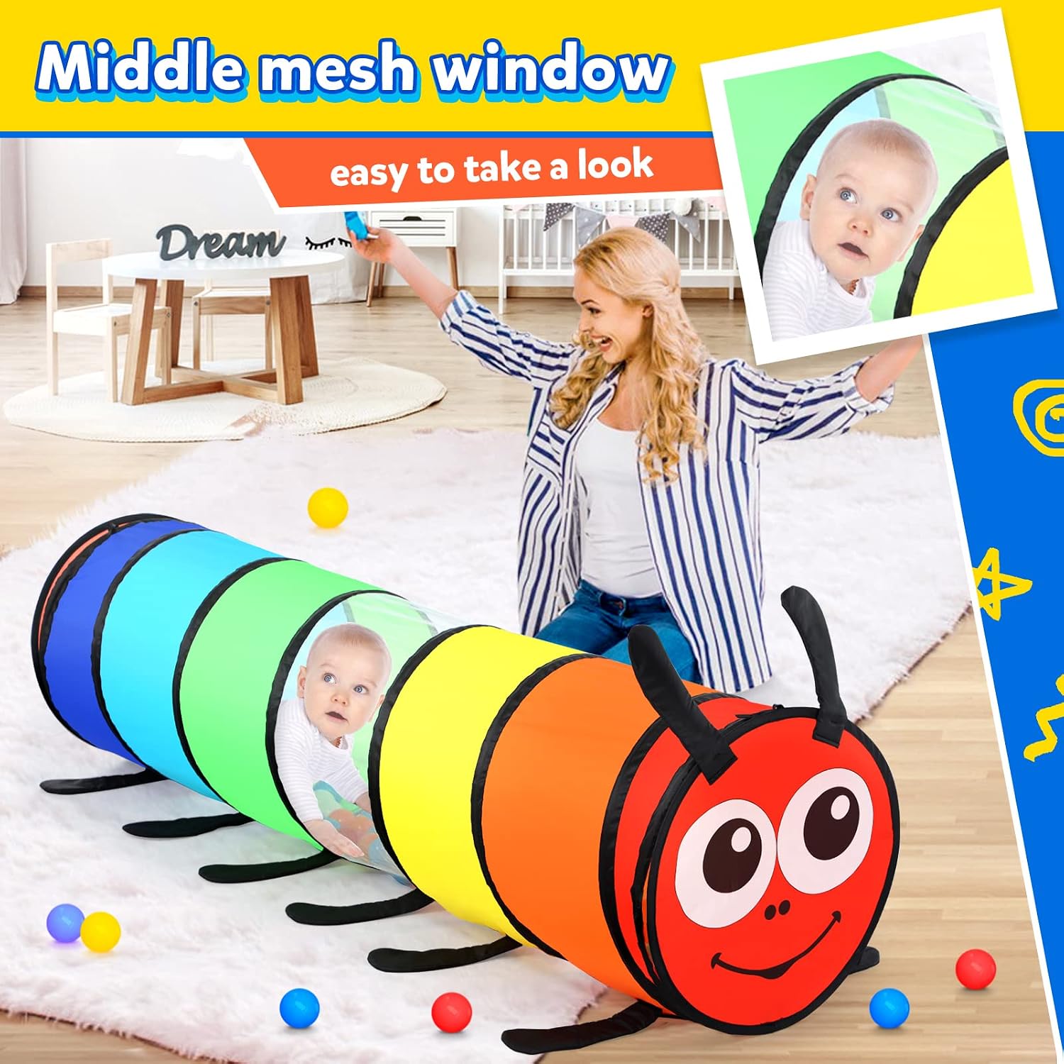 Thumbnail 4 de Tunnel Enfant Chenille 180 cm