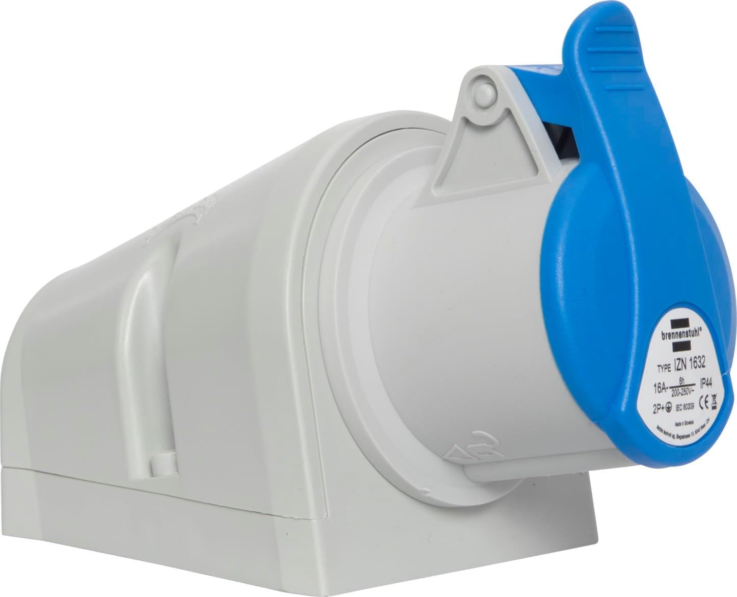 Brennenstuhl Prise électrique industrielle murale CEE à 3 pôles – 230 V / 16 A avec couvercle (IP44) pour extérieur