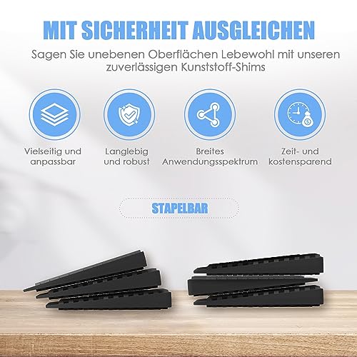Detalle de Kunststoffkeile zum Ausrichten von iyes.top – Flexibler Möbelnivellierer, 40 Stück