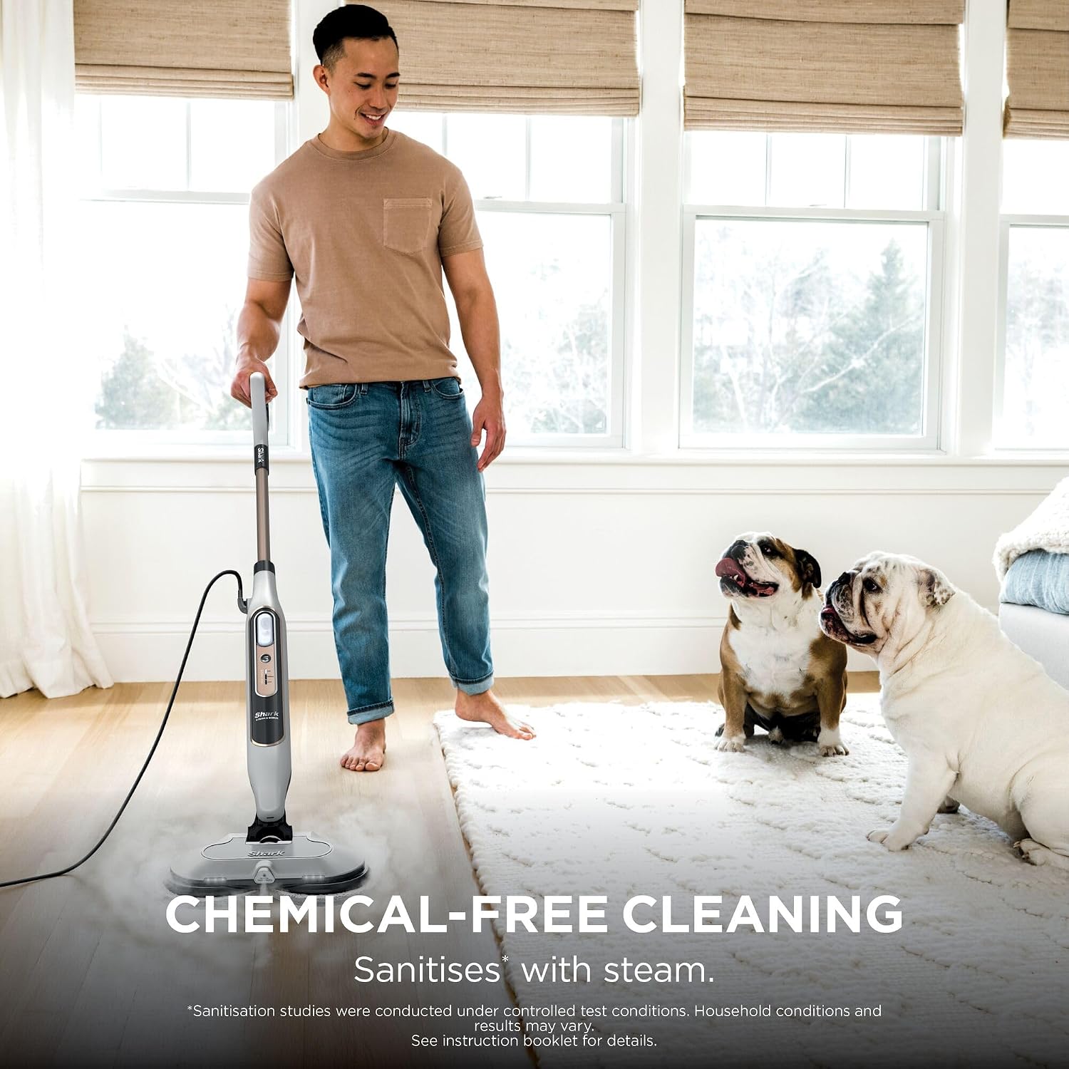 Detalle 2 de Shark Automatic Steam Mop S8201UK with 2 rotating Power Pads and 3 steam settings