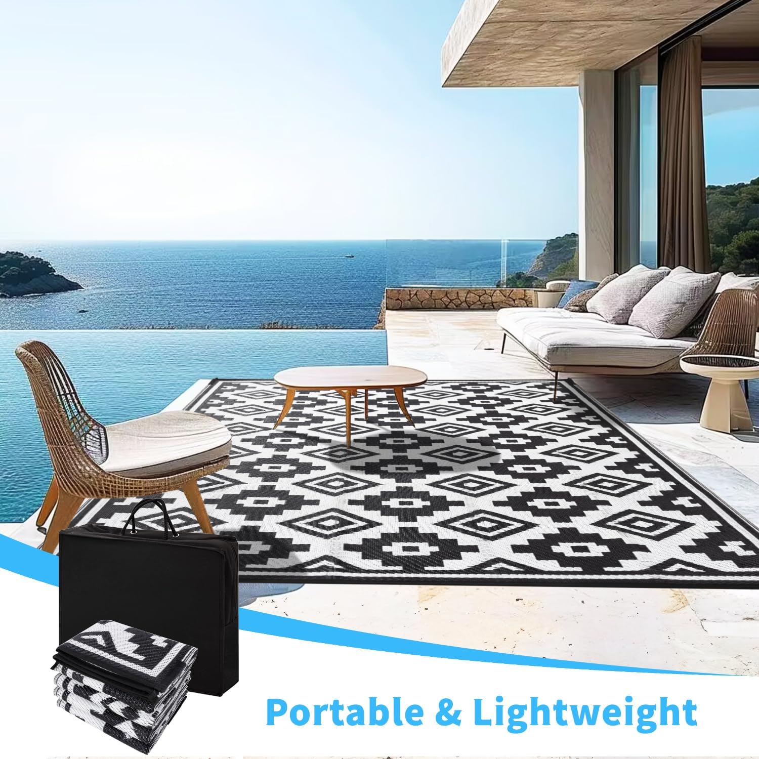 Detalle de Shilucheng Outdoor Rug 10x12 ft