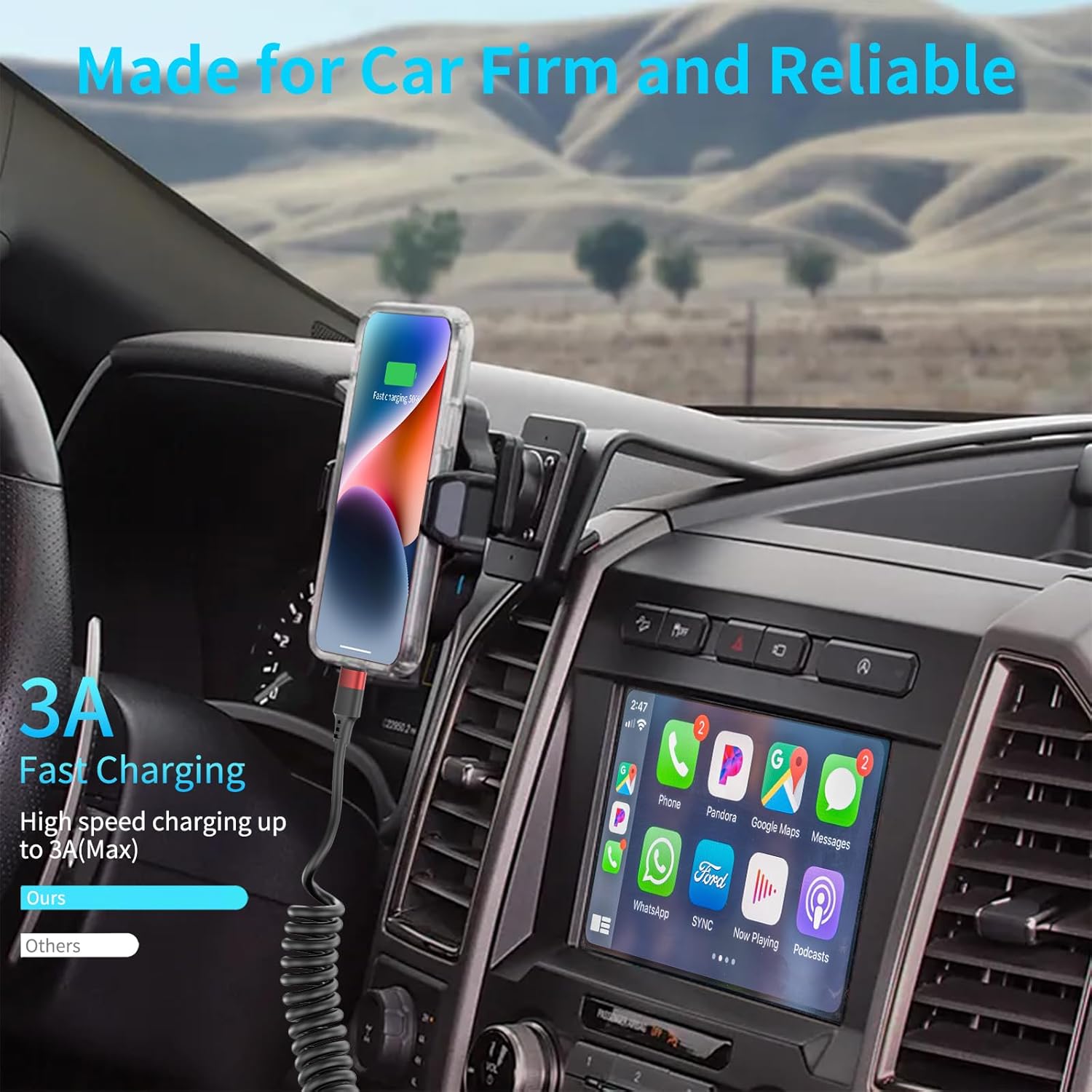 Detalle 2 de Coiled USB C Cable 2-Pack for Car