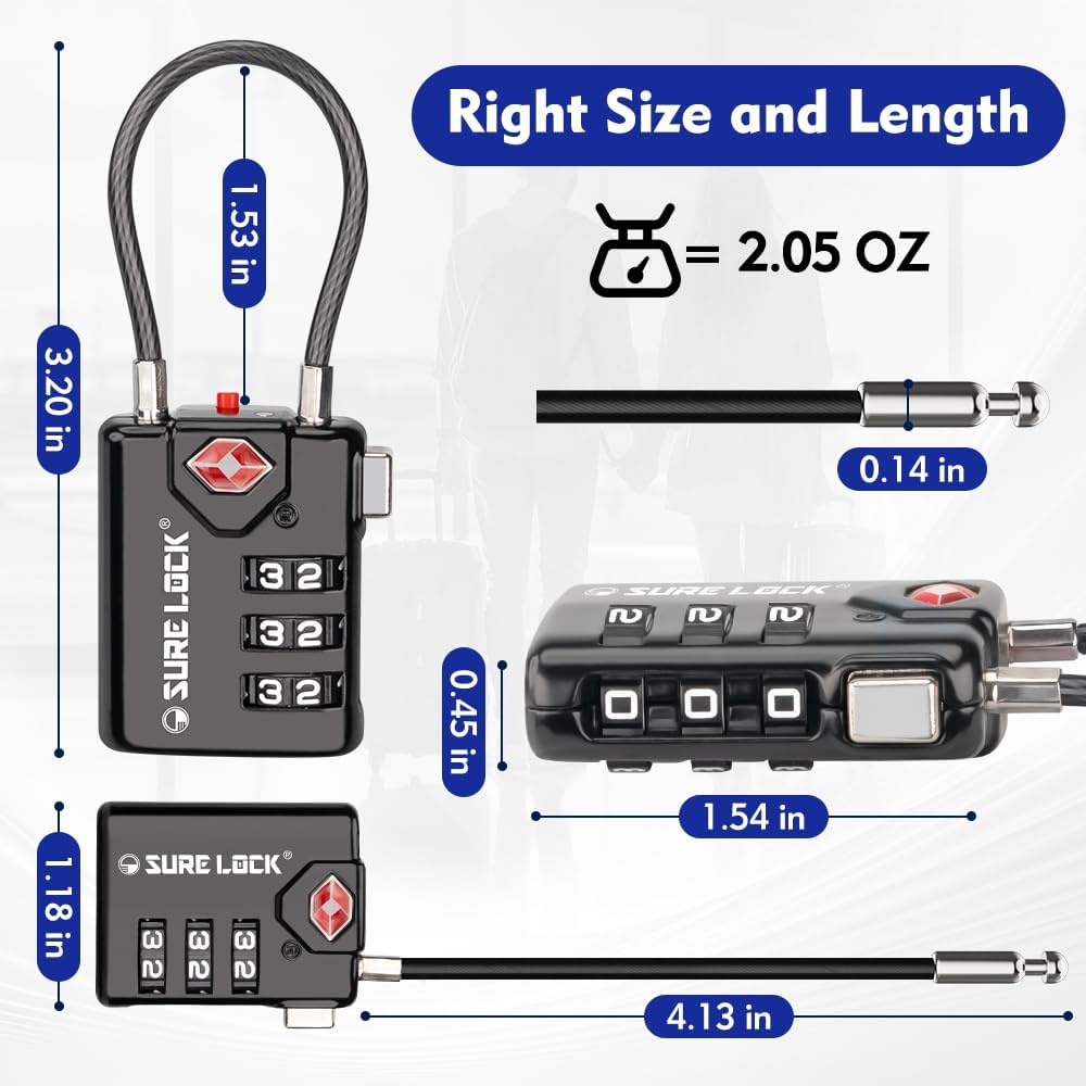 Thumbnail 6 de SURE LOCK TSA Travel Luggage Locks – 2 pack ⚙