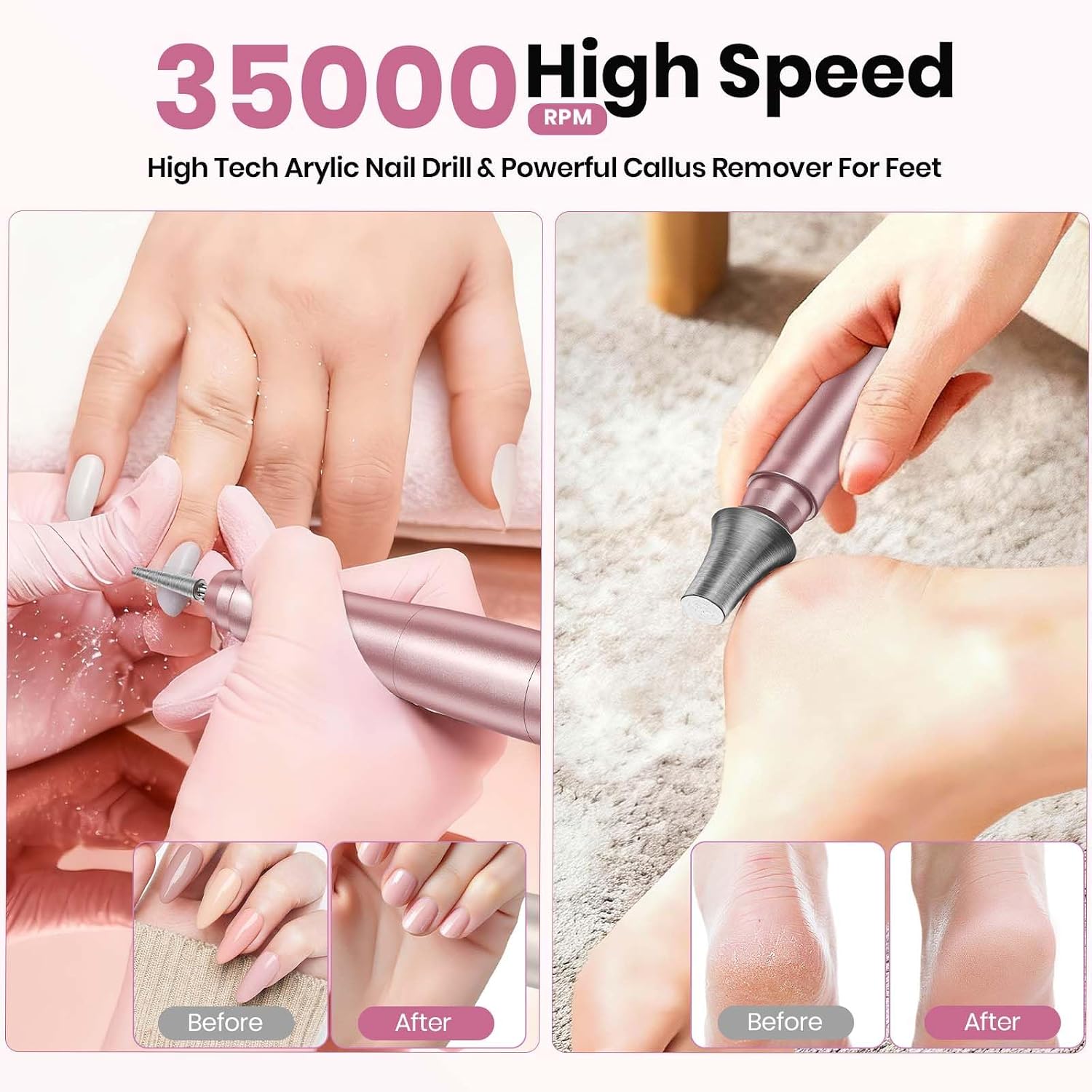 Detalle de Cordless Nail Drill 35000RPM for manicures