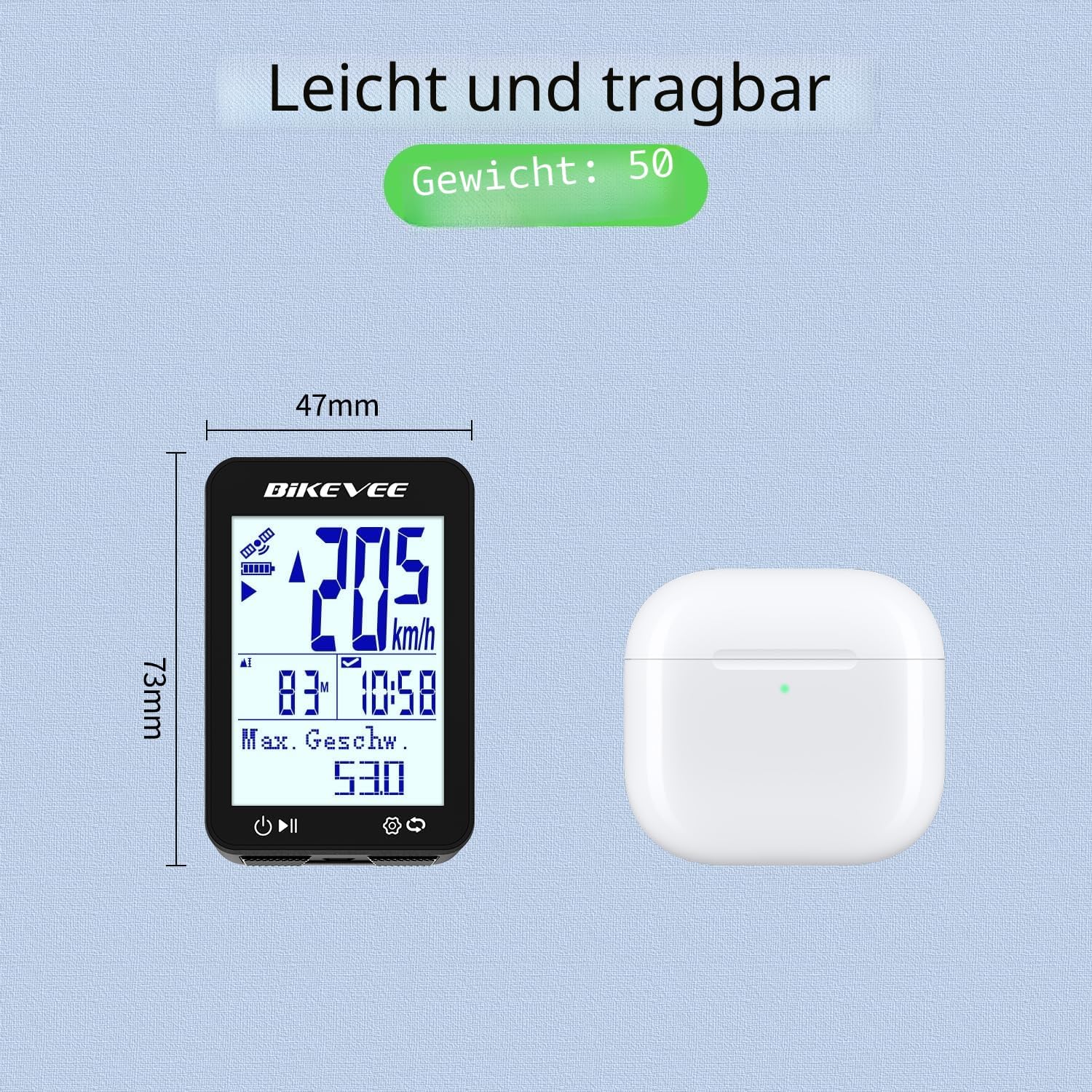 Thumbnail 2 de Bikevee GPS Fahrradcomputer Kabellos IPX7 – 2,4'' FSTN Display, 28h Akku