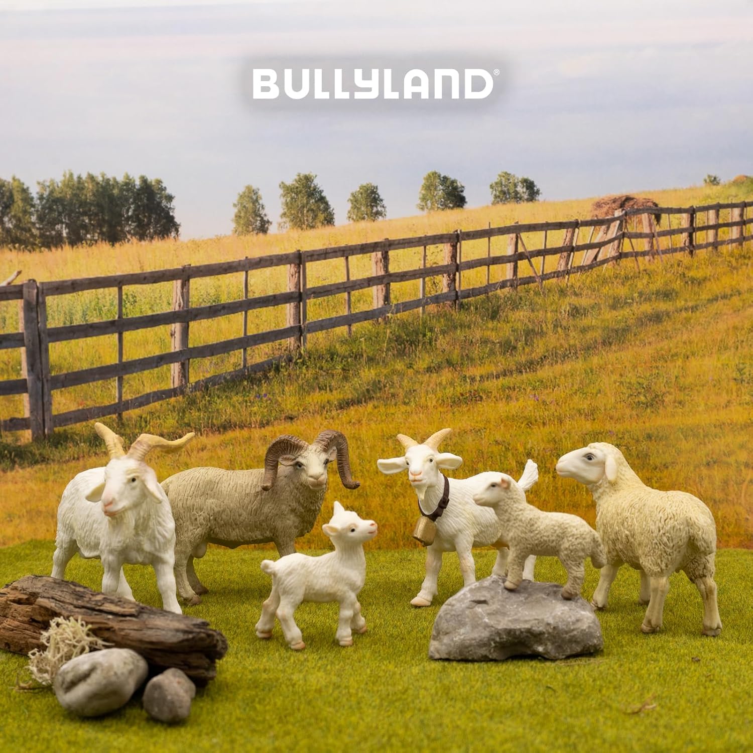 Detalle 2 de Bullyland 62318 – Spielfigur Ziege weiß, ca. 9 cm, detailgetreu, PVC-frei