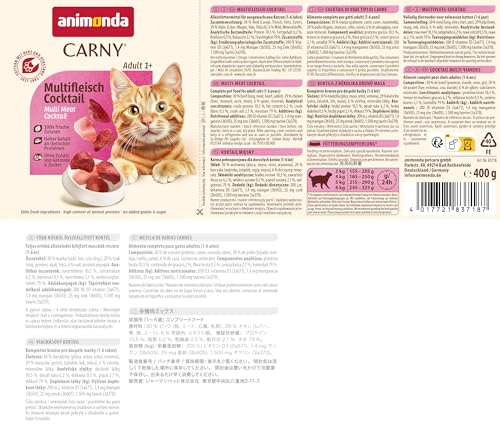 Detalle 2 de Animonda Carny Katzen Nassfutter Multifleisch-Cocktail (6 x 400 g) – getreidefrei, taurinfreiheit betont