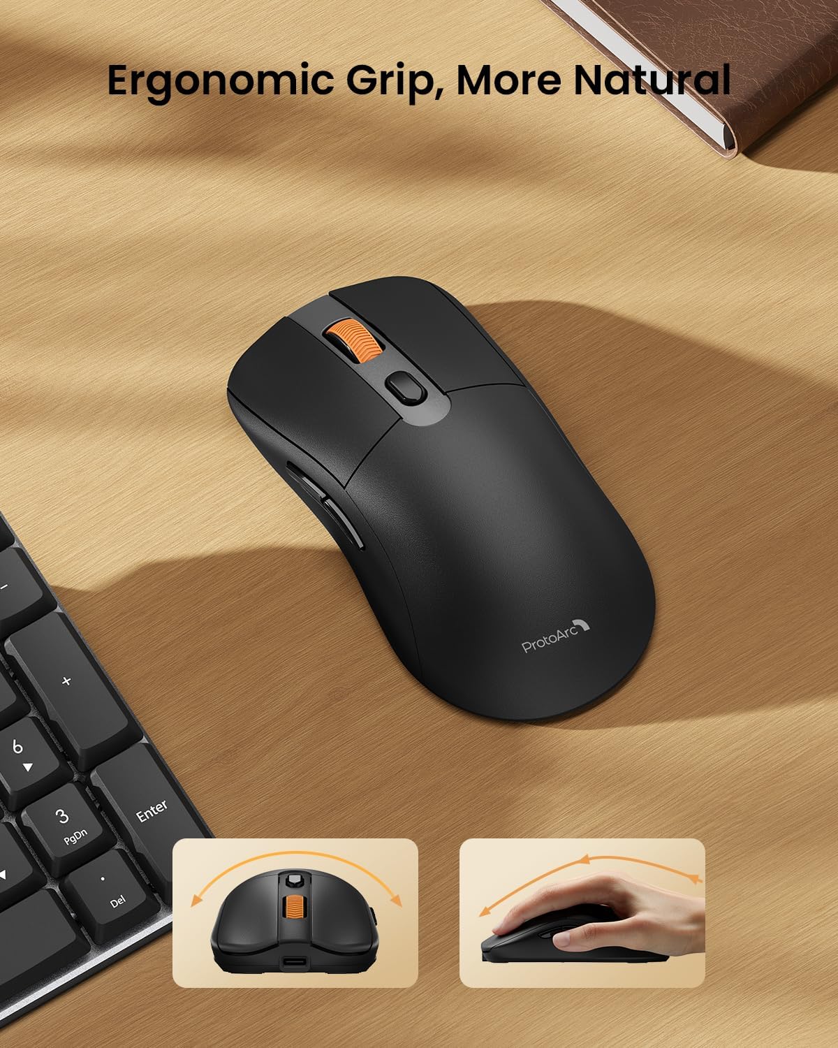 Thumbnail 5 de ProtoArc KM310 Wireless Mechanical Keyboard and Mouse (QWERTY UK, Red Switches) – 2.4G + Dual Bluetooth