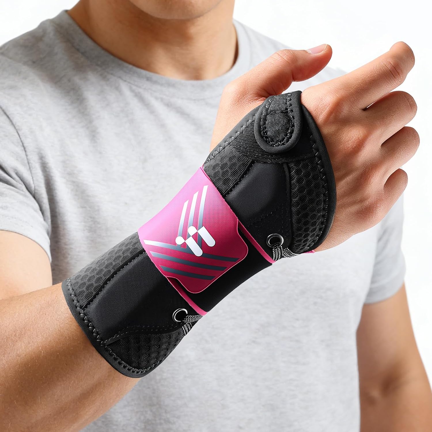 Detalle de Fitomo Handgelenkstütze rechts mit Metallschiene & Daumen-Design gegen Reibung (L/XL)