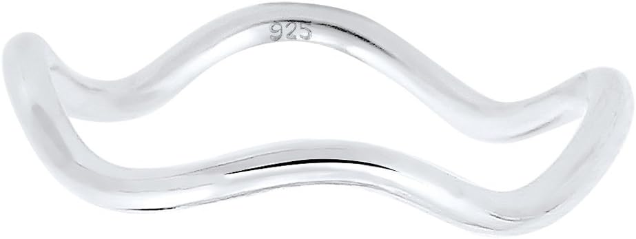 Detalle 2 de 925 Silber Elli Ring Wellen Minimal Geo