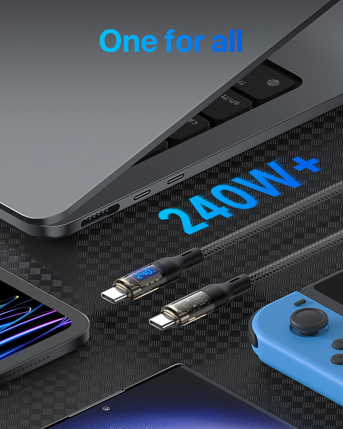 Thumbnail 6 de SOOPII 240W USB-C to USB-C Cable (6ft, 2-Pack) with LED Watt Display