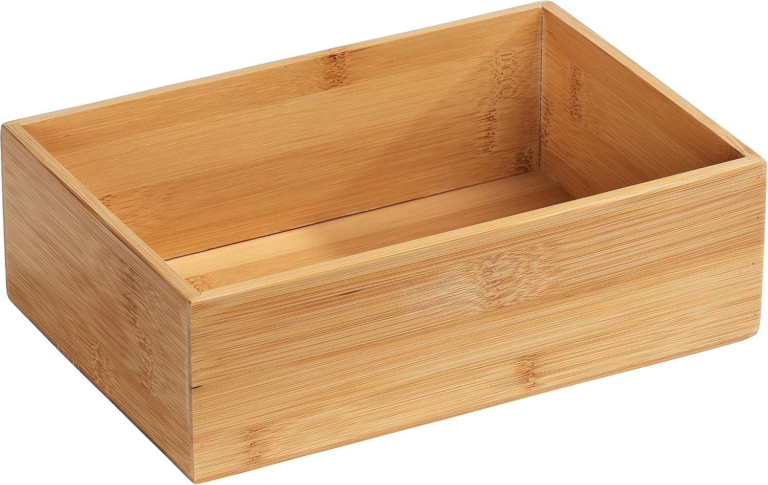 Detalle de WENKO Plateau en Bambou Terra M - Tablette de rangement pour la salle de bain (15 x 7 x 15 cm) Naturel