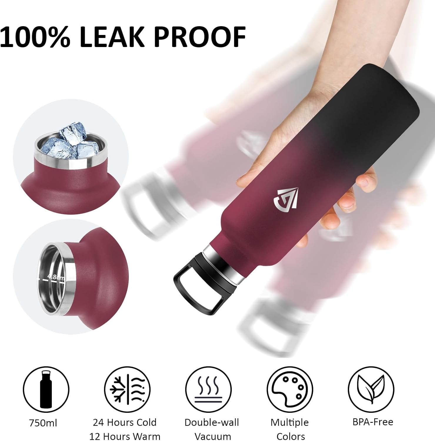 Detalle 2 de Mujigaga Botella de agua acero inoxidable 0.75 L