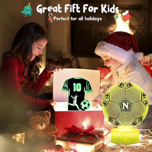 Thumbnail 6 de Eygerur 2 Pezzi Napoli Calcio Luce Notturna 3D per Bambini – Regalo 2–12 Anni