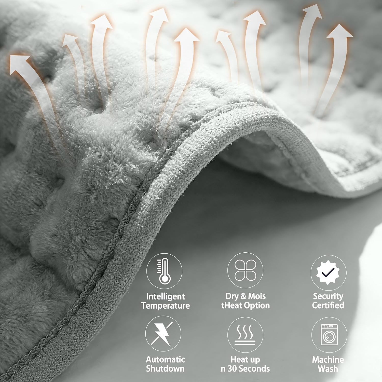 Thumbnail 6 de Cuplu AQ-CP60-YRY3 30 x 16 in Electric Heating Pad, 6 Heat Settings
