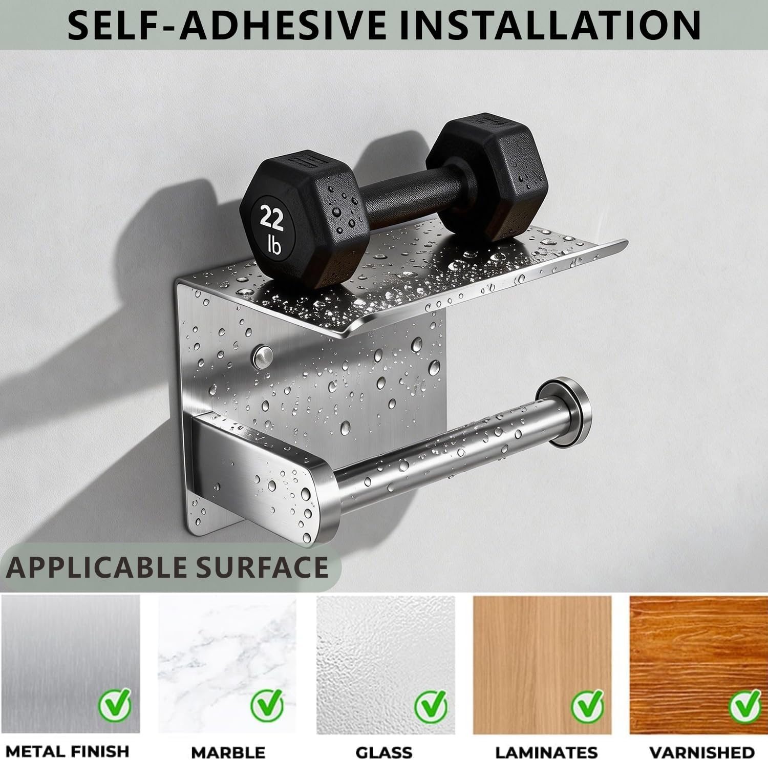 Detalle 1 de DIYZON Toilet Paper Holder, Stainless Steel