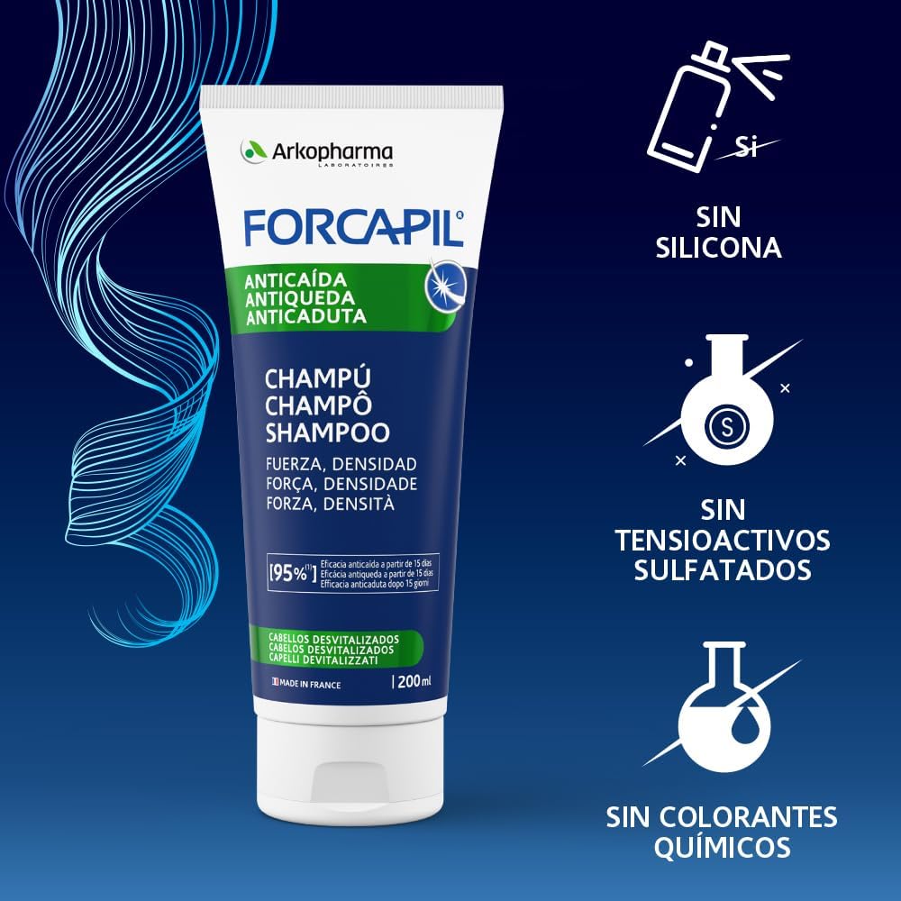 Thumbnail 4 de Arkopharma Forcapil-shampoo 200 ml: siliconenvrij met lindera-extract