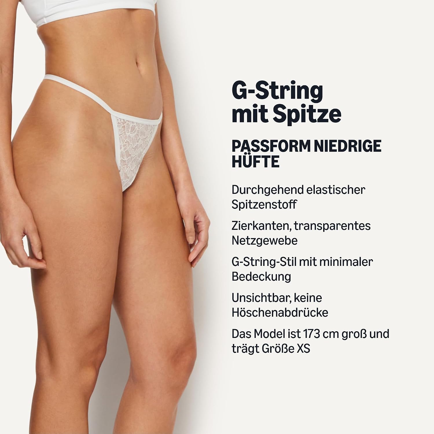 Detalle 2 de Amazon Essentials Damen Durchgehend elastischer G-String aus Spitze – 6er-Pack